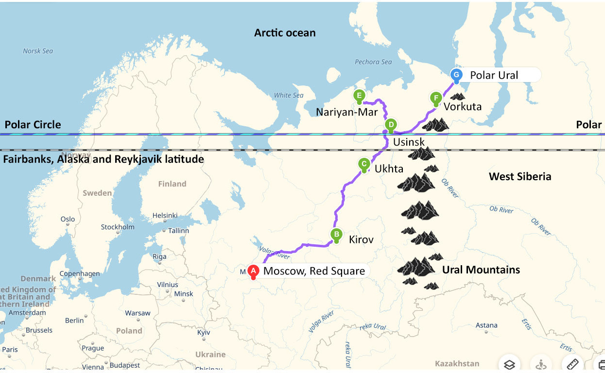 Arctic adventure tour map