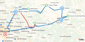 Golden Ring itinerary for 1-2 days