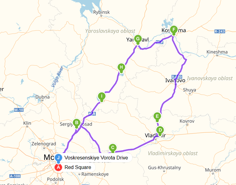 Golden Ring Tour Itinerary